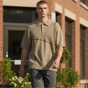 Field Brothers Vintage Tan Short Sleeve Polo Shirt